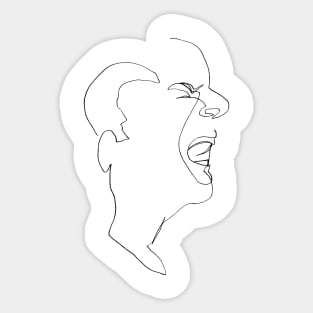 Continuous line drawing abstract face #1 graphic (black line) Sticker